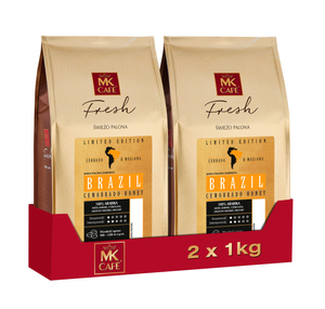 ZESTAW - Kawa ziarnista MK Cafe Fresh Brazil Cemorrado Honey 2x1kg - opinie w konesso.pl