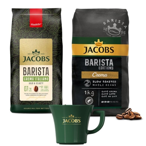 ZESTAW Kawa ziarnista Jacobs Barista Editions Crema Italiano + Jacobs Barista Editions Crema + filiżanka do kawy - opinie w konesso.pl