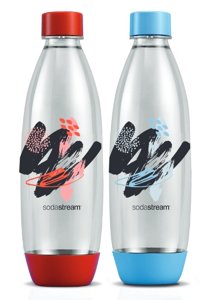 Butelka na wodę SodaStream Fuse Brush Design 1L - New Art Vibes Dwupak - opinie w konesso.pl