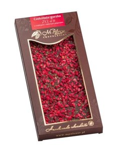 Gorzka czekolada M.Pelczar Chocolatier z malinami i zielonym pieprzem 85g - opinie w konesso.pl