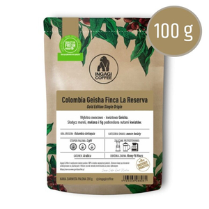 Kawa ziarnista Ingagi Coffee Colombia Geisha Finca La Reserva FILTR 100g - opinie w konesso.pl