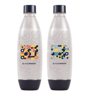 Butelki SodaStream Fuse Bubble Mosaic 2x1L - Niebieskie - opinie w konesso.pl