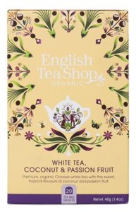 Biała herbata English Tea Shop White Tea, Coconut Passion Fruit 20x2g - opinie w konesso.pl