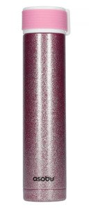 Asobu Skinny Mini Glitter - różowa butelka termiczna 230 ml - NIEDOSTĘPNY - opinie w konesso.pl