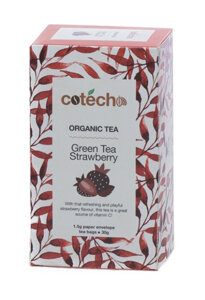 Herbata zielona Cotecho Green Tea Strawberry 20x1,5g - opinie w konesso.pl