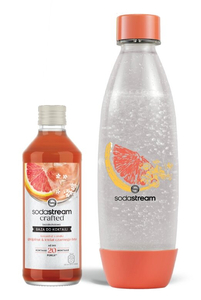 ZESTAW - Baza do koktajli SodaStream Crafted Grejpfrut Kwiat Bzu 330 ml + Butelka 1l - opinie w konesso.pl