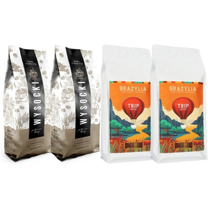 ZESTAW - Kawa ziarnista Wysocki Coffee Brazilian Roast 2x1kg + Kawa ziarnista Trip Coffee Brazylia 2x1kg - opinie w konesso.pl