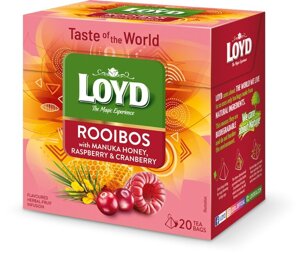 Herbata Loyd Taste of the World Rooibos with Manuka Honey & Raspberry & Cranberry 20x1,7g - opinie w konesso.pl