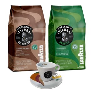 ZESTAW- Kawa ziarnista Lavazza Tierra 1kg + Lavazza Tierra Brazil Espresso 1kg+ filiżanka - opinie w konesso.pl