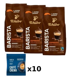 ZESTAW - Kawa ziarnista Tchibo Barista Espresso 3x1kg + Eduscho Caffe Crema 10x100g - opinie w konesso.pl