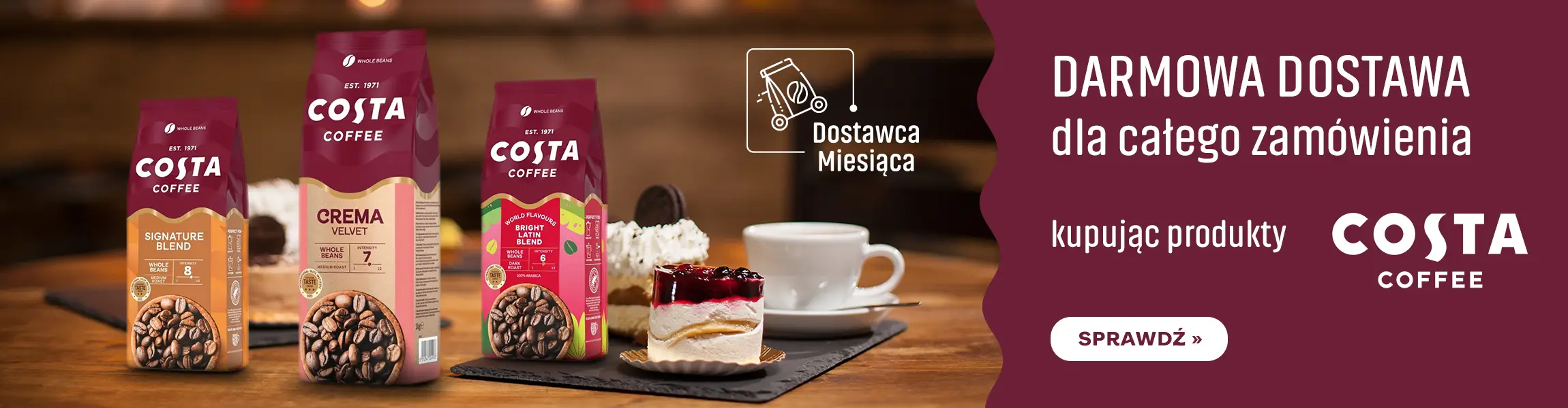 Darmowa Dostawa kupując produkty palarni Costa Coffee