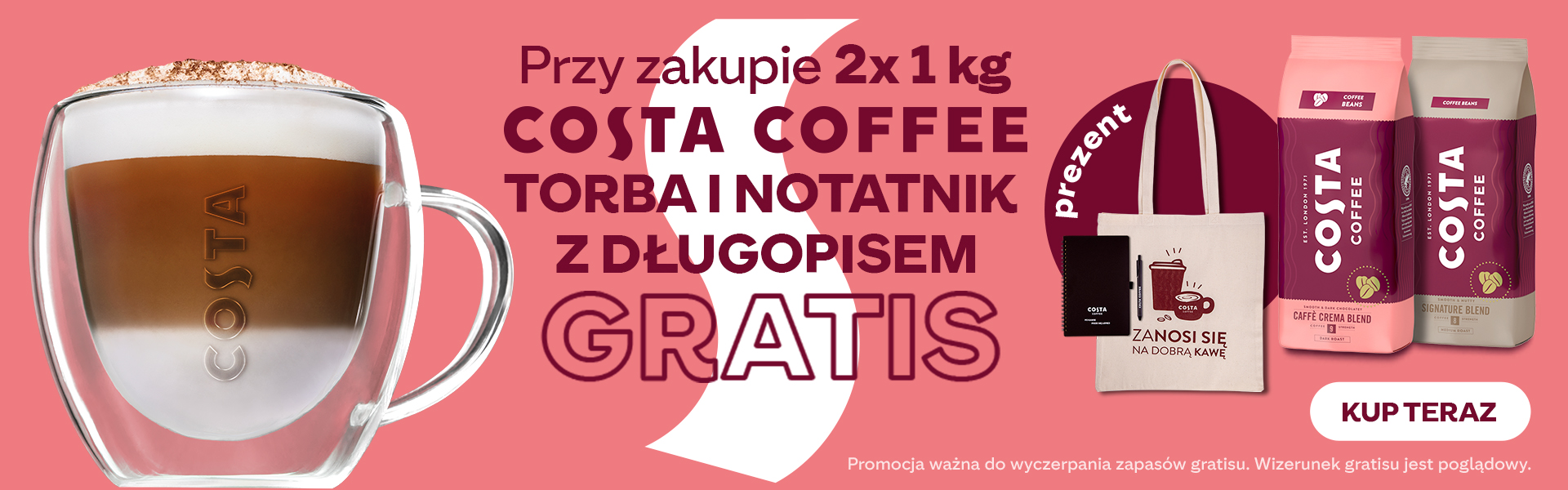 Kup 2 kg kawy Costa Coffee a otrzymasz gratis