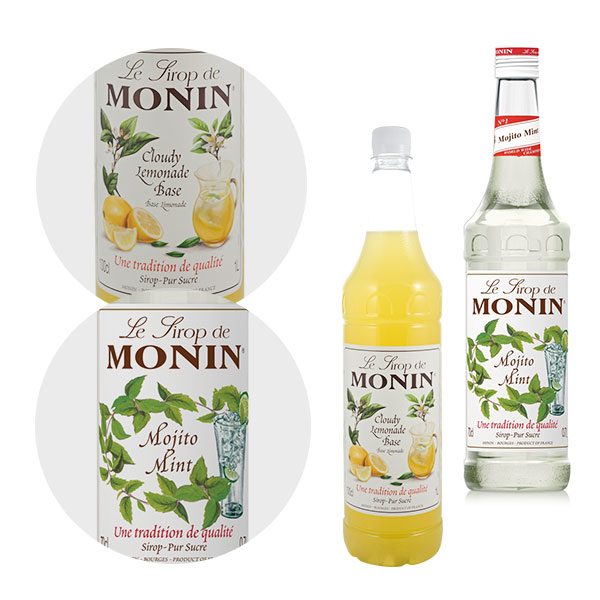  Monin Cloude Lemonade Base Monin 1l, Syrop Mojito Mint Monin 0,7 l