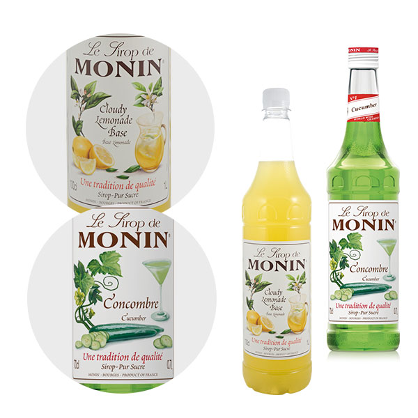  Monin Cloude Lemonade Base Monin 1l, Syrop Ogórkowy Monin 0,7 l