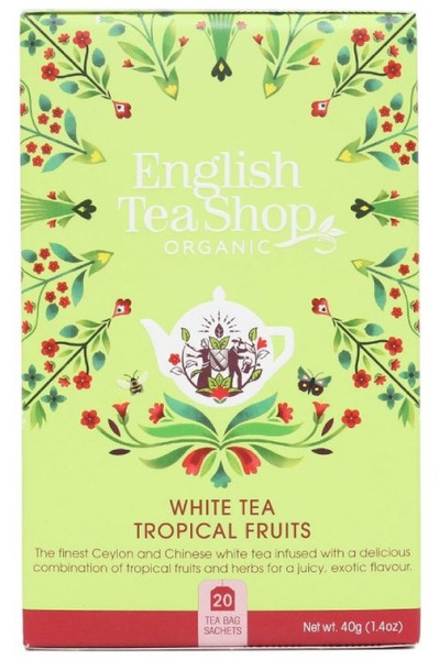 Biała herbata English Tea Shop White Tea Tropical Fruits 20x2g