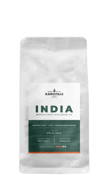 Kawa ziarnista KawePale India Monsooned Malabar AA 250g – NIEDOSTĘPNY