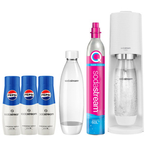 Saturator do wody gazowanej SodaStream Terra Biały + syropy Pepsi 3x440 ml