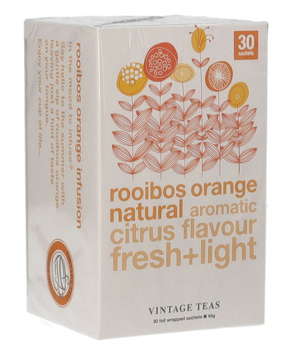 OUTLET - Herbata ziołowa Vintage Teas Rooibos Natural Aromatic Orange  30x1,5g - opinie w konesso.pl