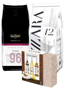Zestaw 2kg kawy ziarnistej do ekspresu + syropy do kawy - opinie w konesso.pl