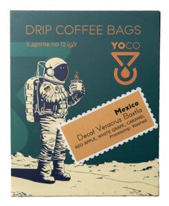 Drip Bag Coffee YoCo Coffee Mexico Decaf Veracruz Bezkofeinowa 5x12g - opinie w konesso.pl