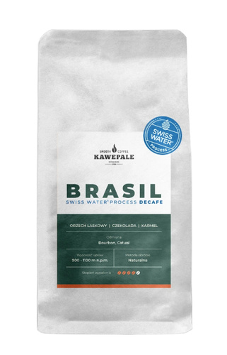 Kawa ziarnista KawePale Brasil Decafe Swiss Water Process 250g - opinie w konesso.pl