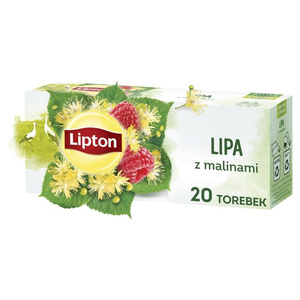 Herbatka ziołowa aromatyzowana Lipton Lipa z malinami 20x0,9g - opinie w konesso.pl