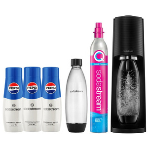 Saturator do wody gazowanej SodaStream Terra Czarny + Syropy Pepsi 3x440 ml