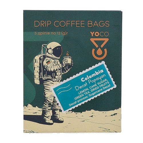 Drip Bag Coffee YoCo Coffee Colombia Popayan Decaf 5x12g - opinie w konesso.pl