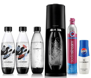 Saturator do wody gazowanej SodaStream Terra - Czarny zestaw startowy +2 butelki + pepsi