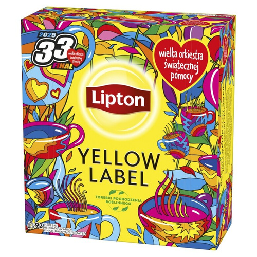 Herbata czarna Lipton Yellow Label 92x2g WOŚP - opinie w konesso.pl