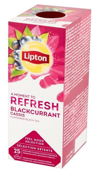 Czarna aromatyzowana herbata Lipton Classic Blackcurrant 25x1,6g