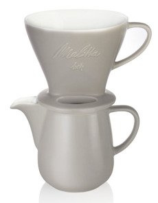 Melitta zestaw Porcelanowy Drip 1x4 + dzbanek - Szary  - opinie w konesso.pl