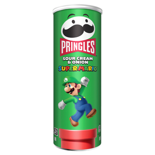 Chipsy Pringles Sour Cream & Onion Super Mario 165g - opinie w konesso.pl