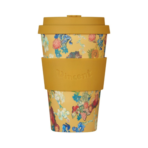 Kubek na wynos Ecoffee Cup Van Gogh Museum 50th Anniversary Flowers 400ml - Żółte kwiaty - opinie w konesso.pl