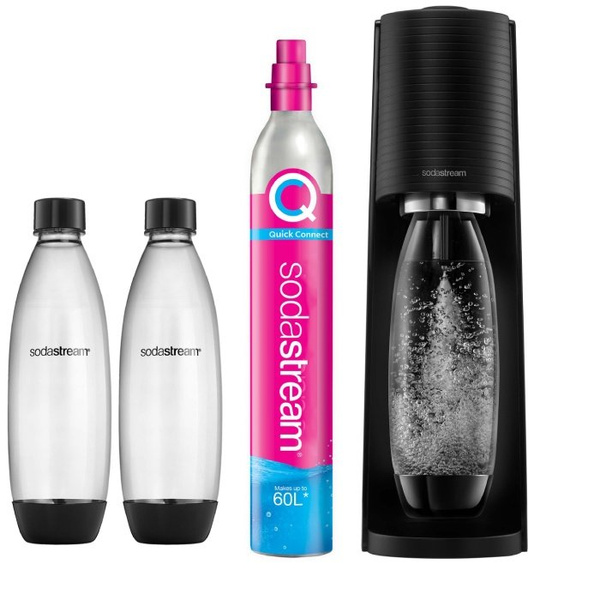 Saturator do wody gazowanej SodaStream Terra - Czarny + 2 butelki