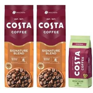 ZESTAW - Kawa ziarnista Costa Coffee Signature Blend zestaw 2x1kg + Costa Coffee Bright Blend 200g