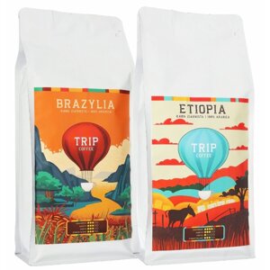ZESTAW - Kawa ziarnista Trip Coffee Brazylia 1kg + Trip Coffee Etiopia 1kg