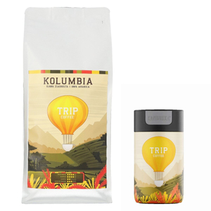 ZESTAW - Kawa ziarnista Trip Coffee Kolumbia 1kg + kubek termiczny