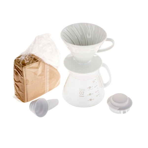 Zestaw Hario V60 Dripper & Pot White - drip + serwer + filtry