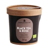 Czarna herbata Brown House & Tea - luksusowa herbata Black Tea & Rose z płatkami róż Bio 50g